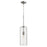 Quorum 1 Light 6" Textured Glass Pendant, Satin Nickel/Textured Glass - 8191-65