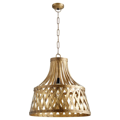 Quorum 1 Light Cross Prattern Pendant, Artisan's Brass - 82-75