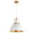 Quorum 15" Pendant, Studio White/Aged Brass - 823-0880