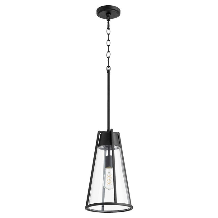 Quorum 1 Light 15" Pylon Pendant, Noir/Clear - 826-69