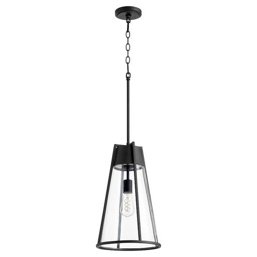 Quorum 1 Light 19" Pendant, Noir/Clear - 827-69