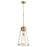 Quorum 1 Light 19" Pylon Pendant, Aged Brass/Clear - 827-80