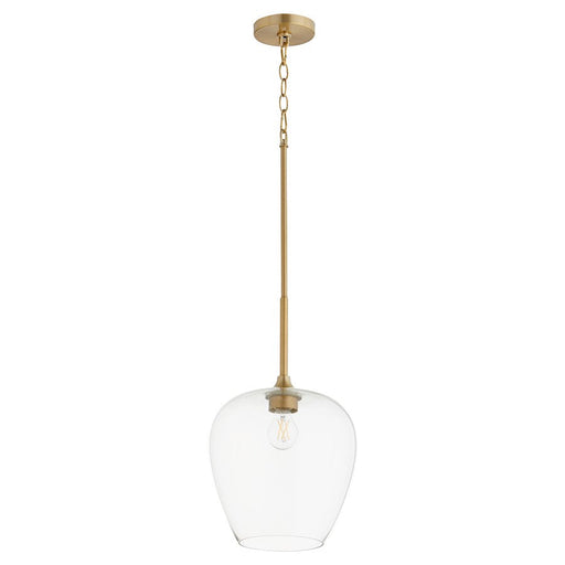 Quorum Veno 1 Light Pendant, Aged Brass - 858-80