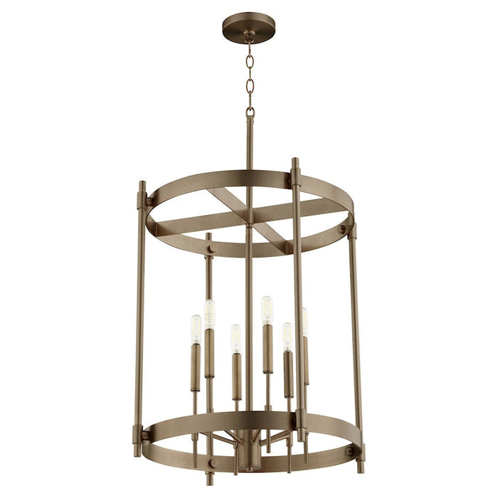 Quorum Hamilton 6 Light Entry, Dark Brass/White 863-6-81