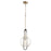 Quorum 1 Light 10" Txt Glass Pendant, Noir/Satin Nickel - 89-10-6965