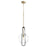 Quorum 1 Light 10" Stone/Seed Pendant, Noir/Aged Brass - 89-10-6980