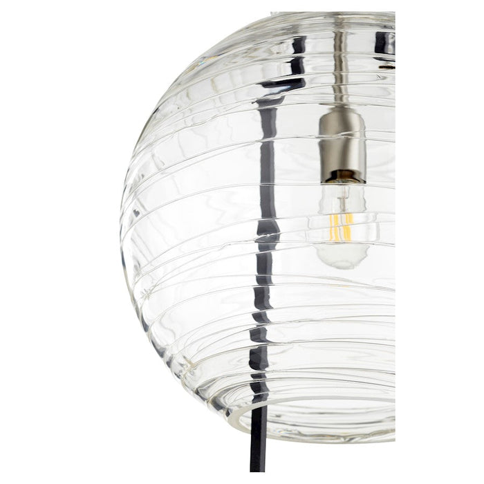 Quorum 1 Light Txt Glass Pendant, Noir/Satin Nickel