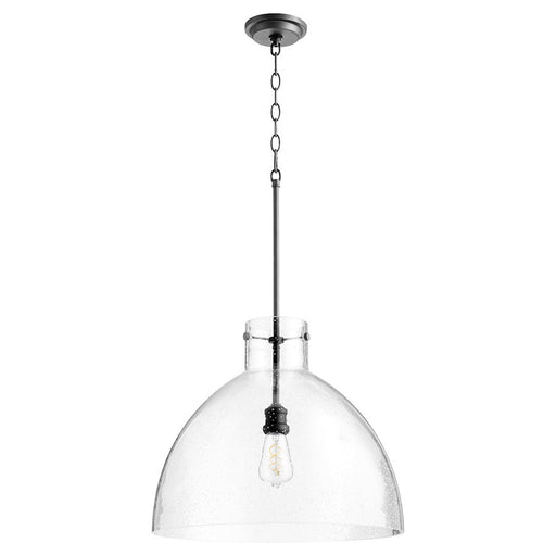 Quorum 1 Light Clear Seeded Dome Pendant, Noir - 8932-69