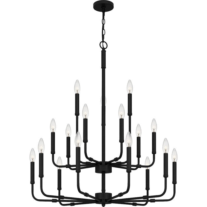 Quoizel Abner Chandelier, Matte Black