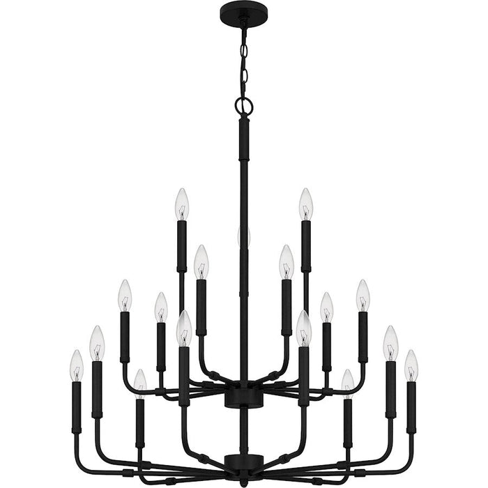 Quoizel Abner Chandelier, Matte Black