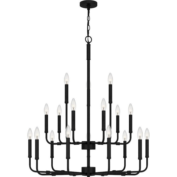 Quoizel Abner Chandelier, Matte Black