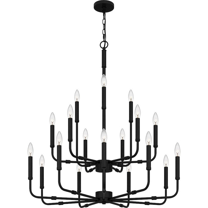 Quoizel Abner Chandelier, Matte Black