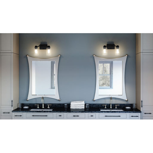 Quoizel Acacia 2 Light Bath Vanity Light, Brushed Nickel/Clear Water - ACA8613BN