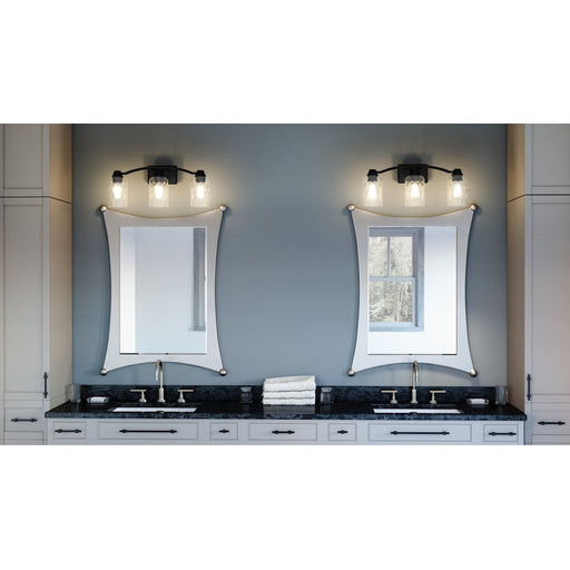 Quoizel Acacia 3 Light Bath Vanity Light, Brushed Nickel/Clear Water - ACA8623BN