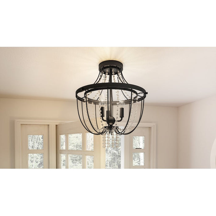 Quoizel Adelaide 3 Light Semi-Flush Mount, Matte Black - ADL1716MBK