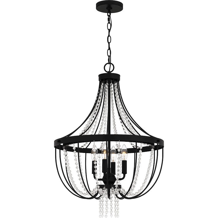 Quoizel Adelaide 4 Light Pendant, Matte Black