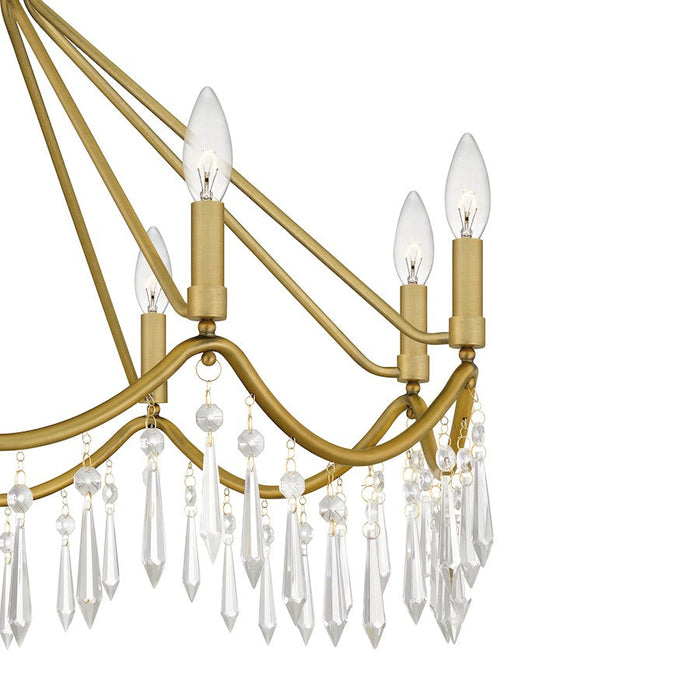 Quoizel Airedale 8 Light Chandelier, Aged Brass