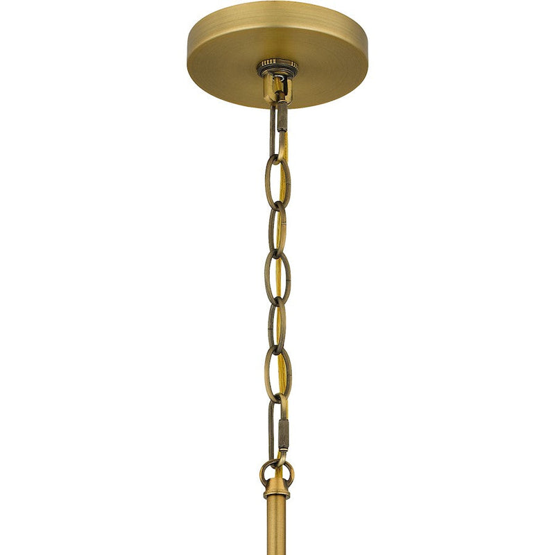 Quoizel Airedale 8 Light Chandelier, Aged Brass