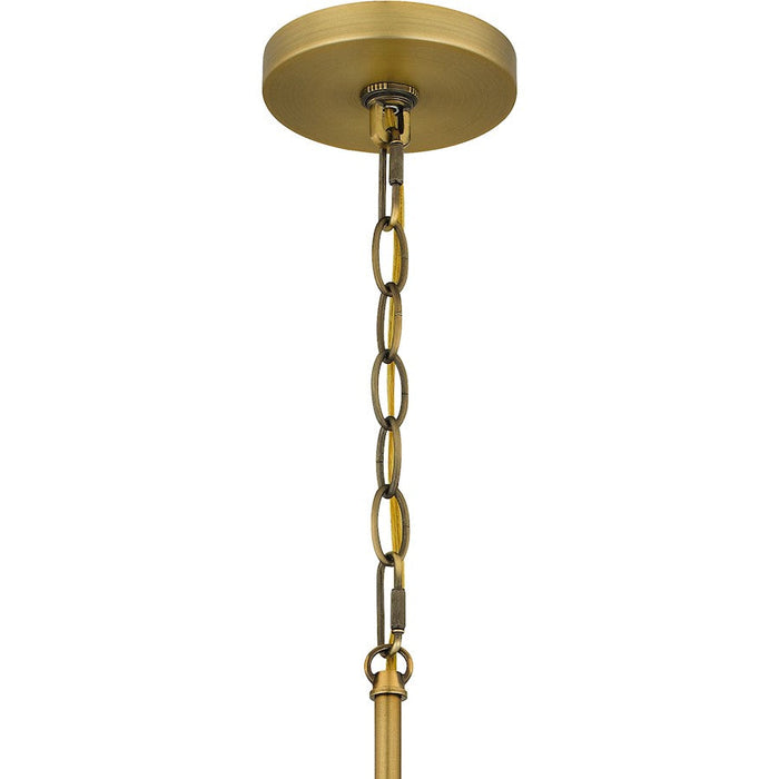 Quoizel Airedale 8 Light Chandelier, Aged Brass