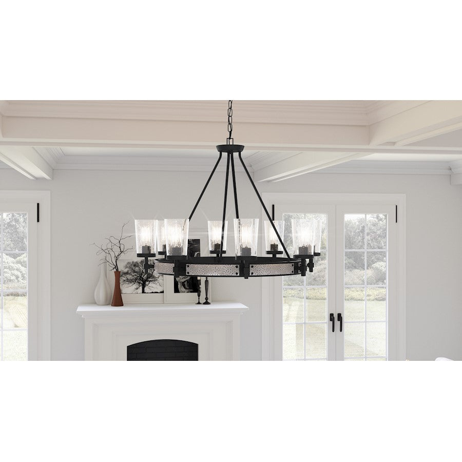 Quoizel Alpine 6 Light Chandelier, Earth Black/Clear Seeded - ALP5026EK