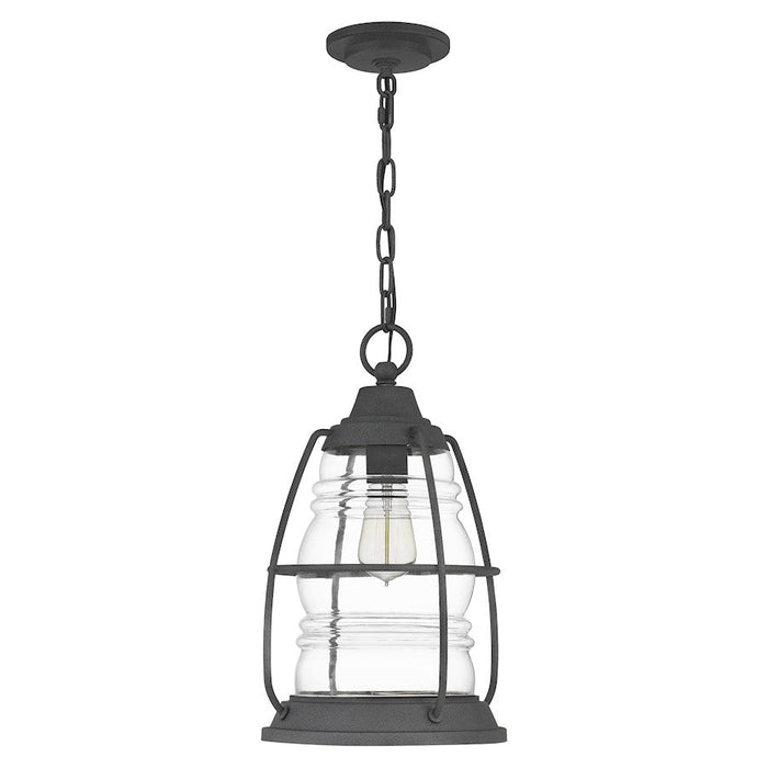 Quoizel Admiral 1 Light Mini Pendant, Mottled Black/Clear