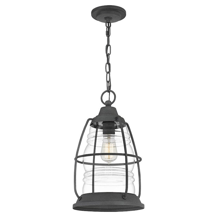 Quoizel Admiral 1 Light Mini Pendant, Mottled Black/Clear