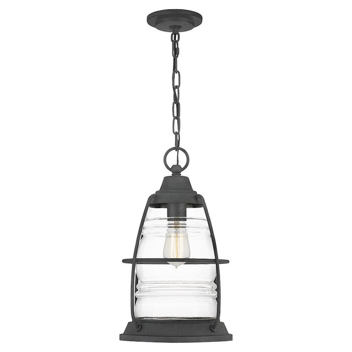 Quoizel Admiral 1 Light Mini Pendant, Mottled Black/Clear