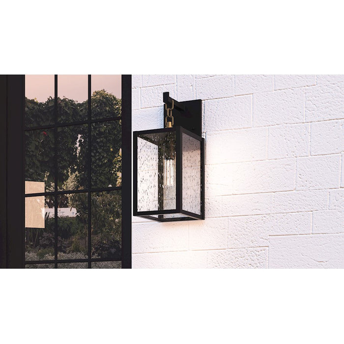 Quoizel Anchorage 1 Light Outdoor Lantern, Black/Clear Seedy