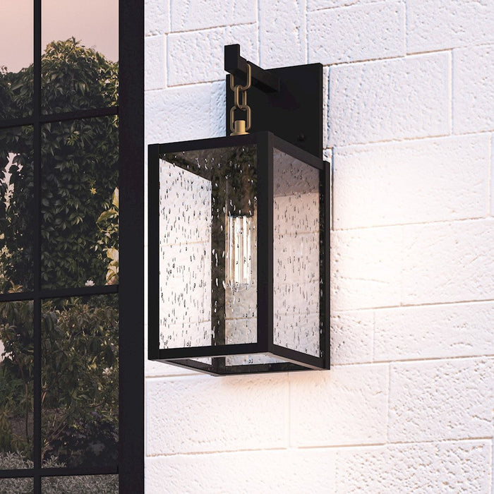 Quoizel Anchorage 1 Light Outdoor Lantern, Black/Clear Seedy