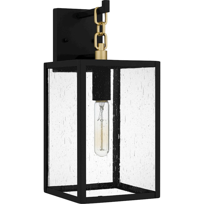 Quoizel Anchorage 1 Light Outdoor Lantern, Black/Clear Seedy