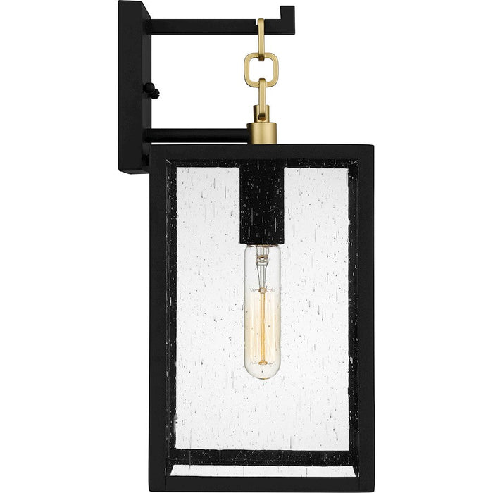 Quoizel Anchorage 1 Light Outdoor Lantern, Black/Clear Seedy