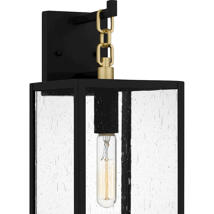 Quoizel Anchorage 1 Light Outdoor Lantern, Black/Clear Seedy