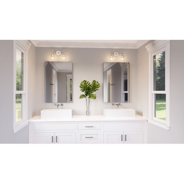 Quoizel Aria 2 Light Bath Vanity, Brushed Nickel/Clear