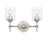 Quoizel Aria 2 Light Bath Vanity, Brushed Nickel/Clear