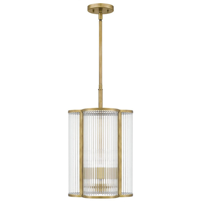 Quoizel Aster 4 Light Mini Pendant, Clear Ribbed