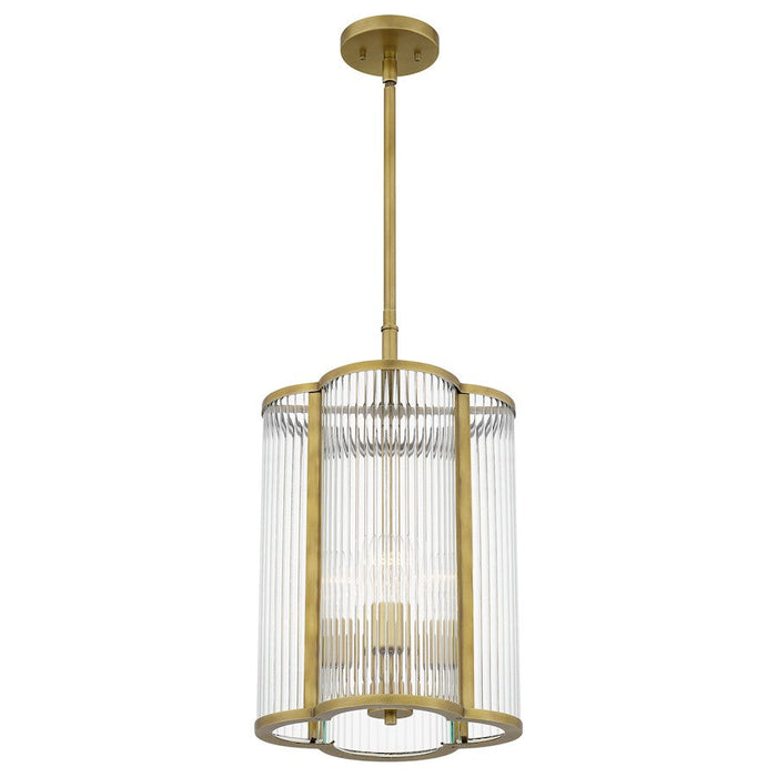 Quoizel Aster 4 Light Mini Pendant, Clear Ribbed