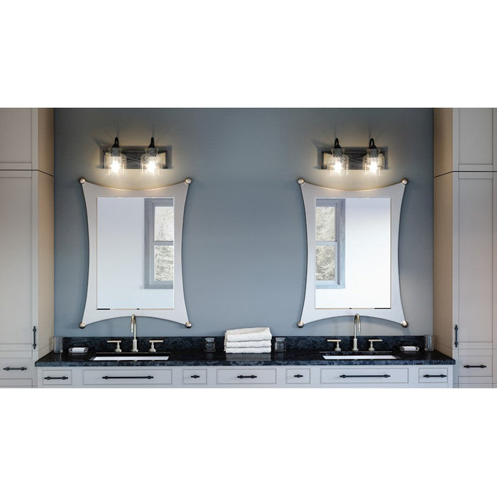 Quoizel Bartley 2 Light Bath Vanity, Brushed Nickel/Clear Seeded - BART8616BN