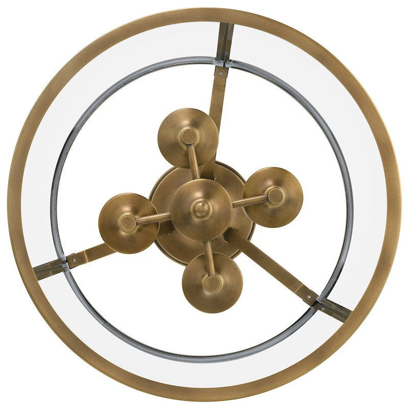 Quoizel Barlow 4 Light Semi-Flush Mount, Weathered Brass