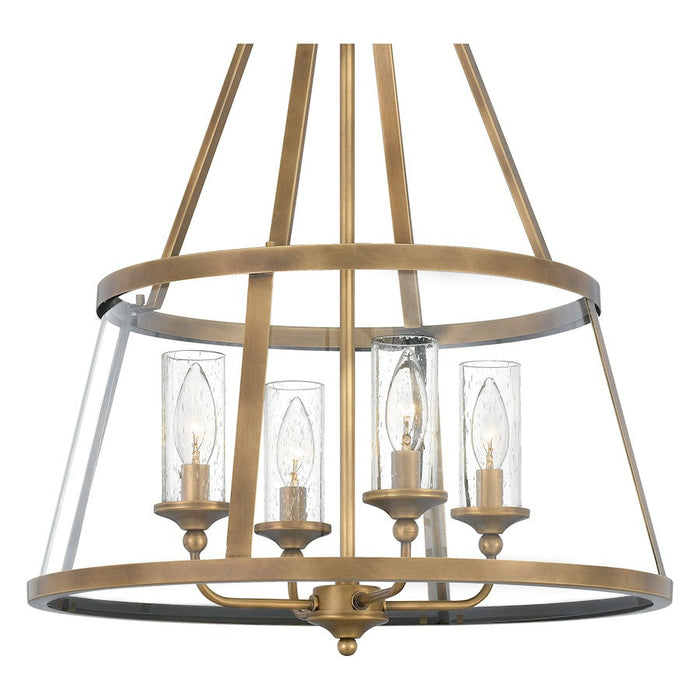 Quoizel Barlow 4 Light Pendant, Weathered Brass