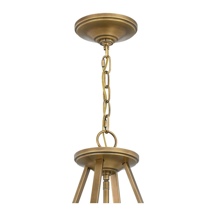 Quoizel Barlow 4 Light Pendant, Weathered Brass