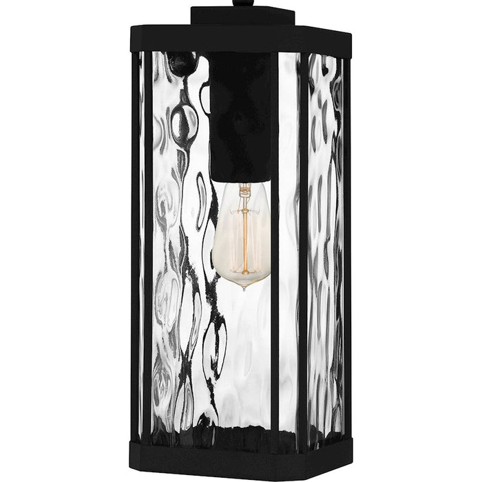 Quoizel Balchier 1 Light 7" Outdoor Lantern, Black/Clear Hammered