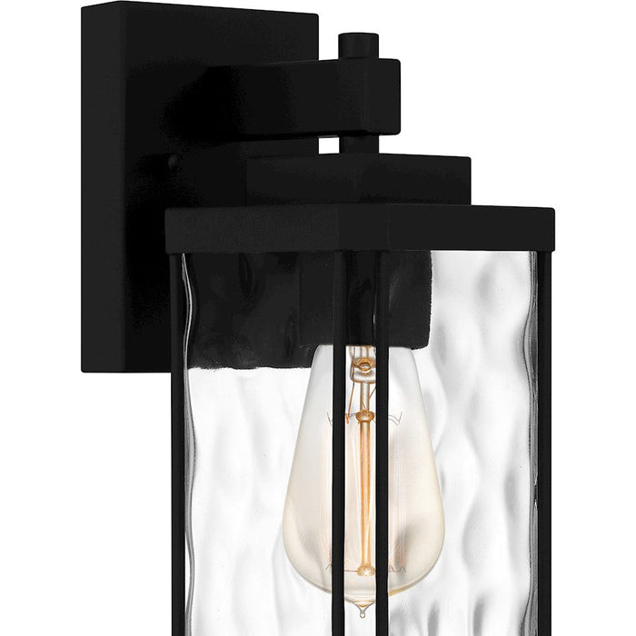 Quoizel Balchier 1 Light Outdoor Lantern, Black/Clear Hammered