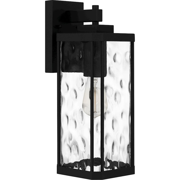 Quoizel Balchier 1 Light Outdoor Lantern, Black/Clear Hammered