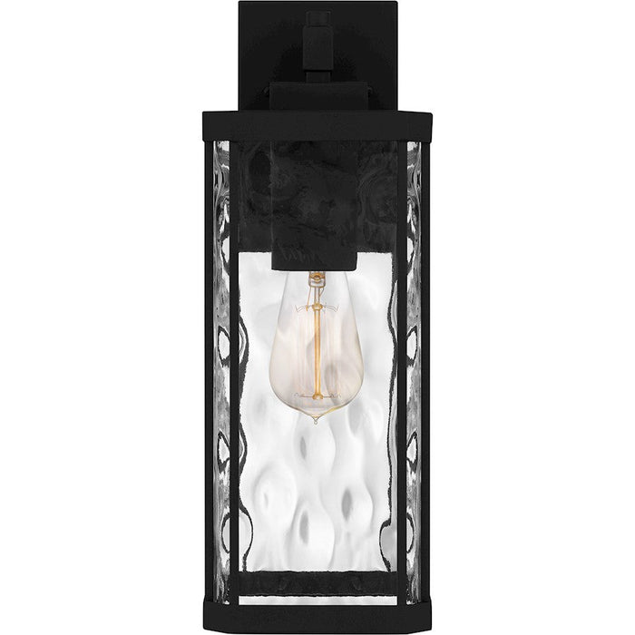 Quoizel Balchier 1 Light Outdoor Lantern, Black/Clear Hammered