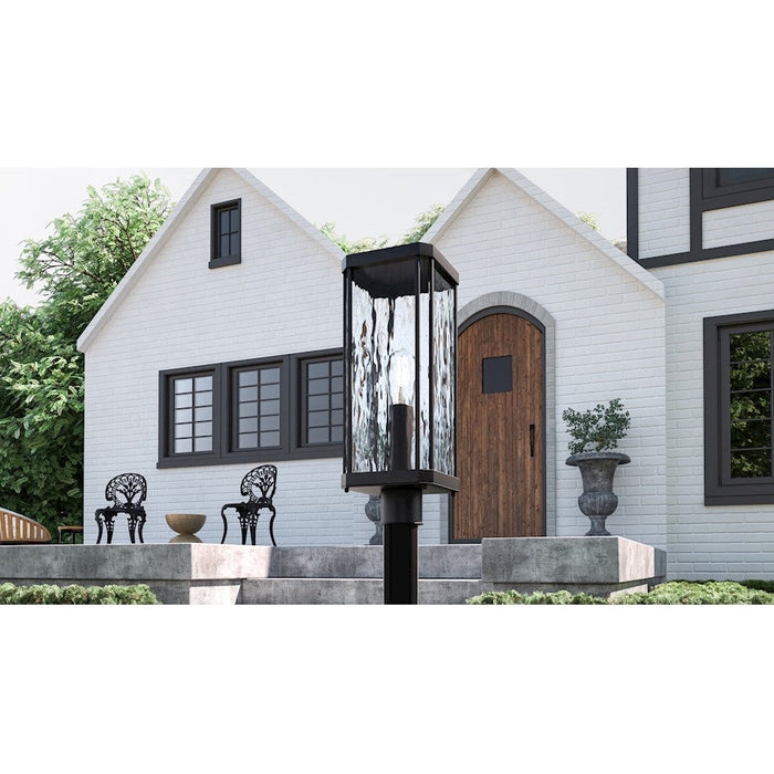 Quoizel Balchier 1 Light 20" Outdoor Lantern, Black/Clear Hammered