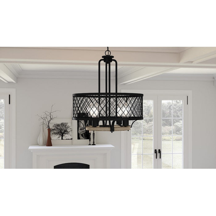 Quoizel Benton 4 Light Pendant, Distressed Iron - BEO2821DO