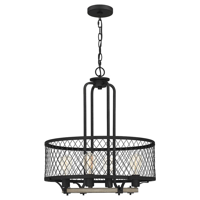 Quoizel Benton 4 Light Pendant, Distressed Iron