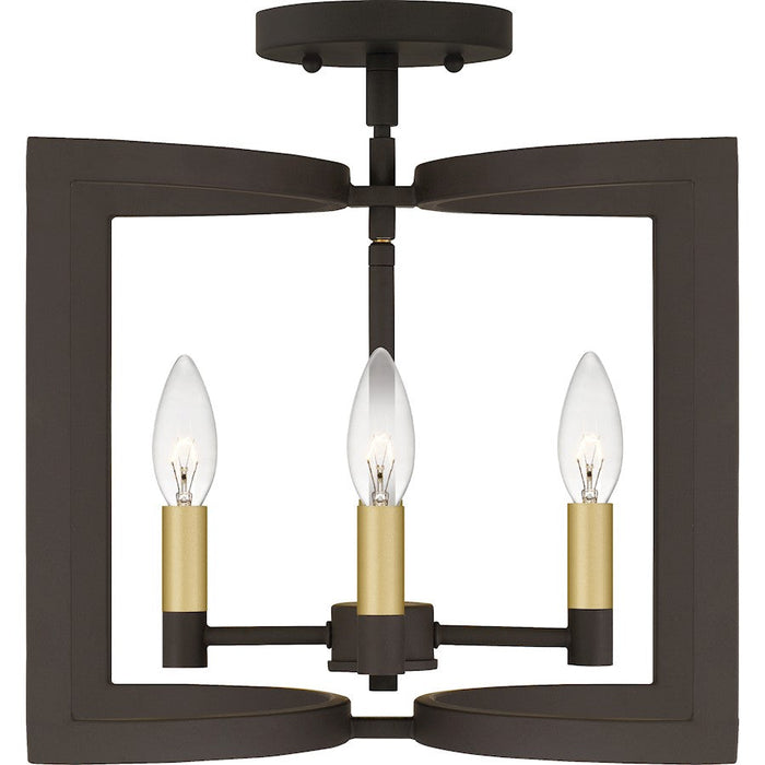 Quoizel Beaufain 4 Light Semi-Flush Mount, Old Bronze