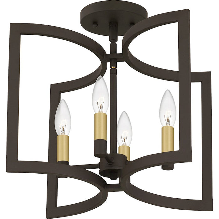 Quoizel Beaufain 4 Light Semi-Flush Mount, Old Bronze