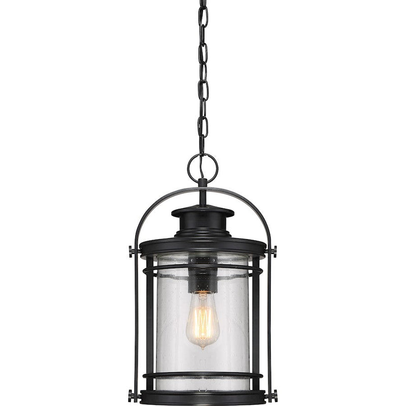 Quoizel Booker 1 Light Mini Pendant, Mystic Black/Clear Seeded